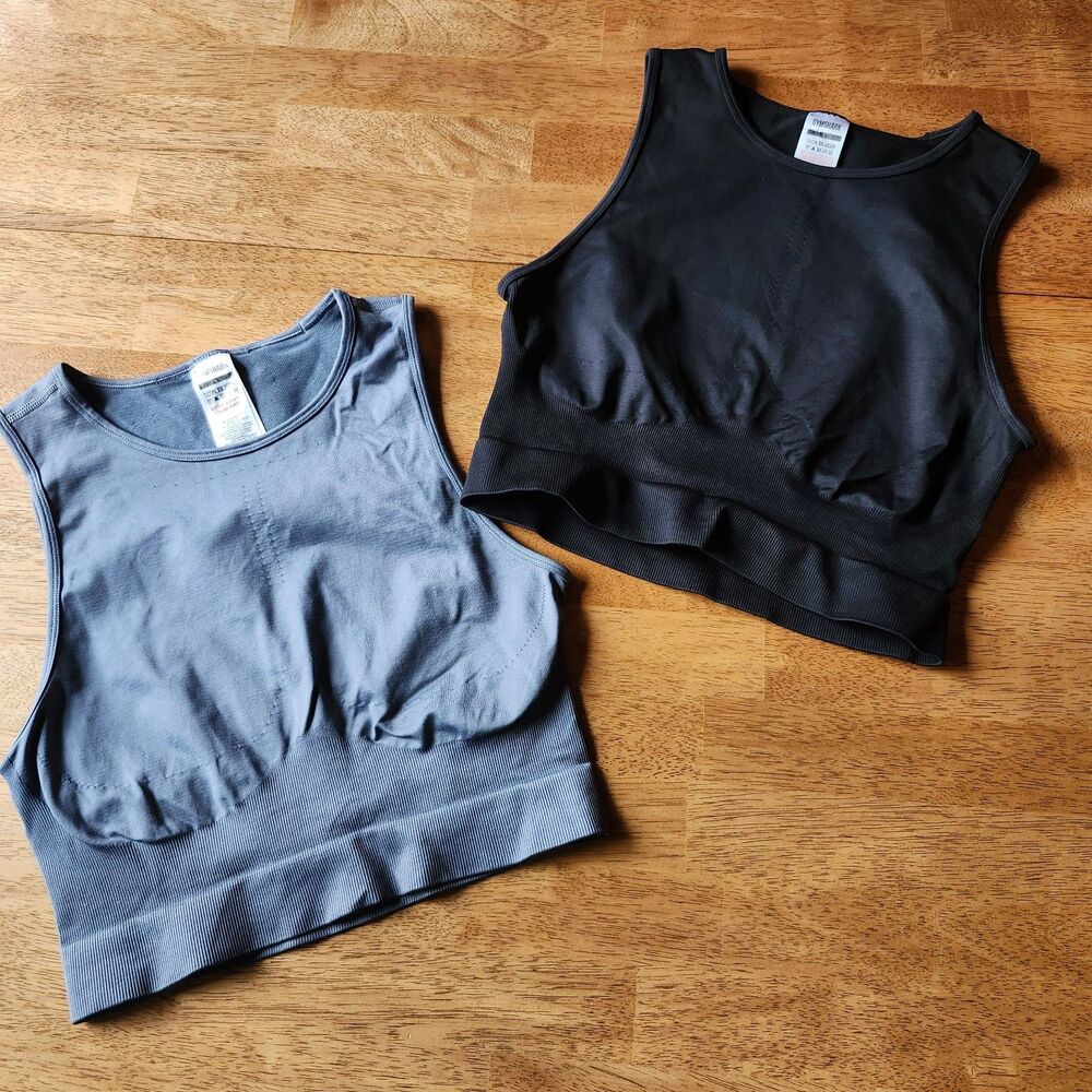 (L) 2pc Gymshark crop top bundle